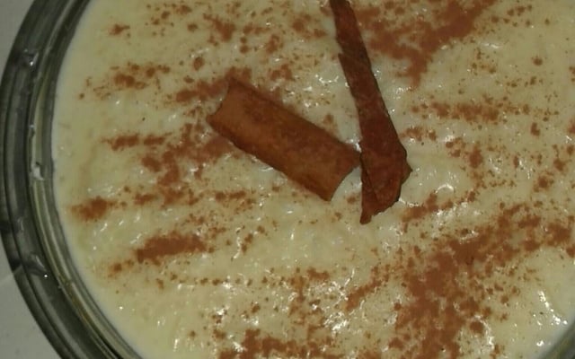Arroz doce cremoso com leite de coco