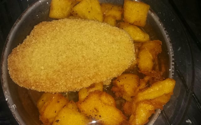 Polenta frita crocante