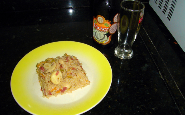 Risoto de copa real com champignon e vinho branco