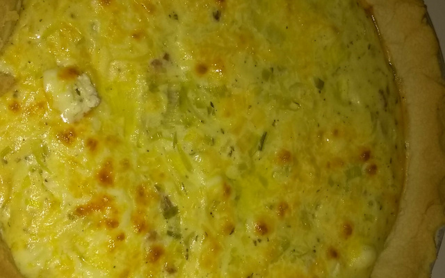 Quiche de alho poró com bacon