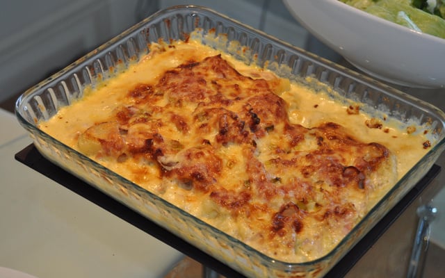 Assado de batata com creme de leite