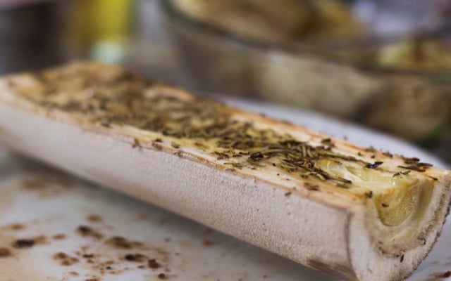 Palmito pupunha assado