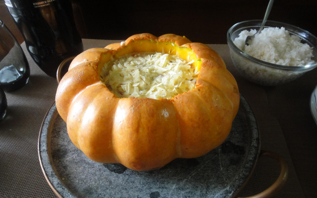 Carne seca na moranga com catupiry