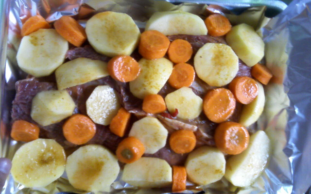 Carne de forno dos namorados