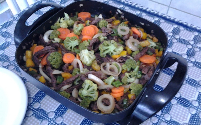 Tiras de carne chinesa