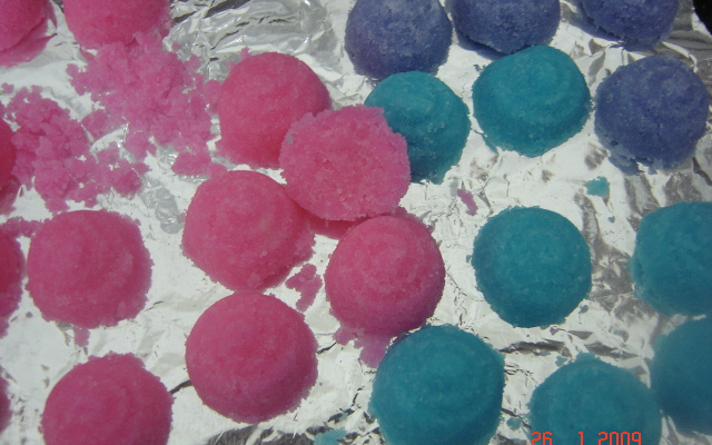 Torrões de açúcar coloridos