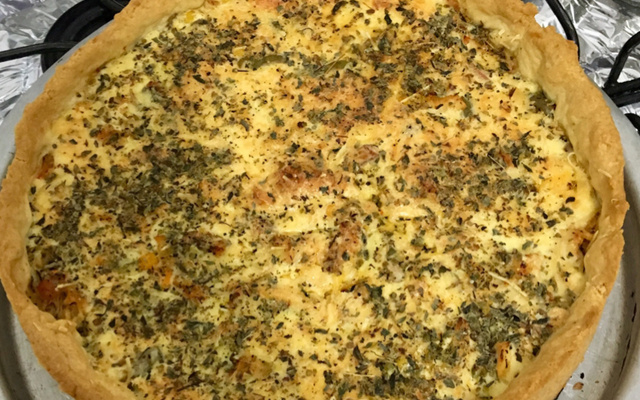 Quiche de frango com palmito