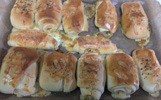 Enroladinho de presunto e queijo