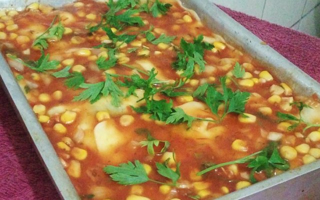 Arroz de forno com carne moída