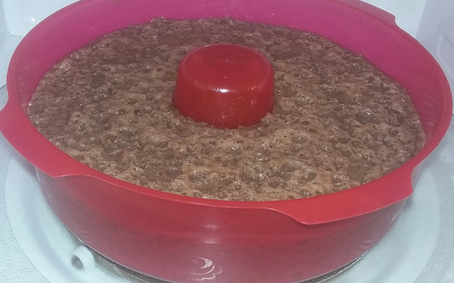 Pudim de chocolate no microondas