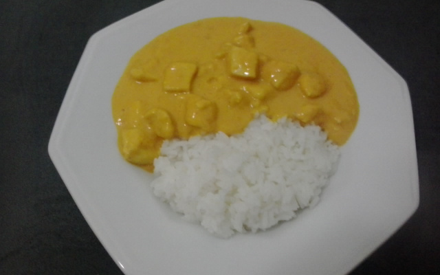 Frango ao molho de abóbora cabocha e requeijão