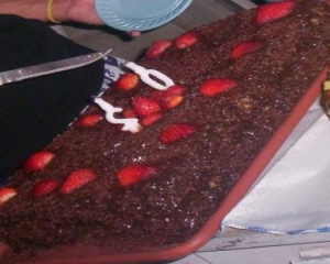 Bolo de chocolate com morango