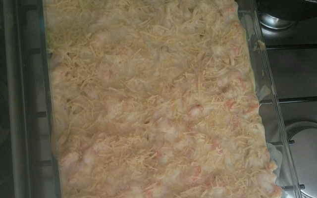 Penne com camarão ao molho branco