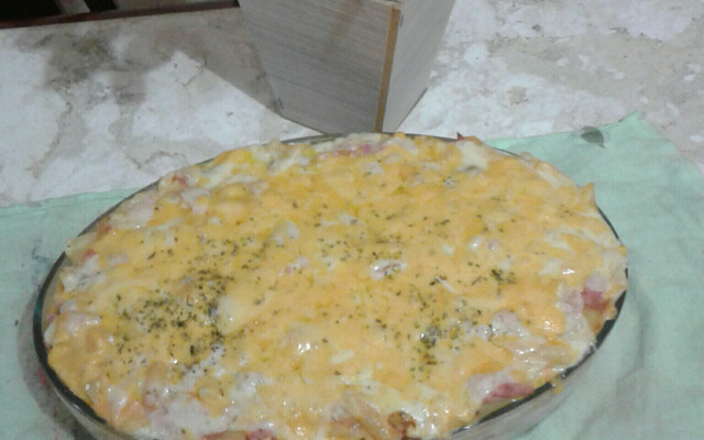 Macarrão com queijo assado