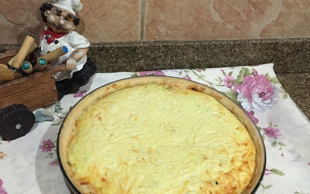 Quiche de queijo e alho poró