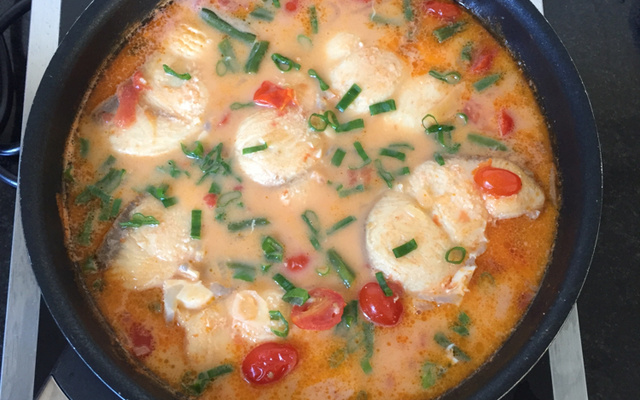 Peixe com leite de coco