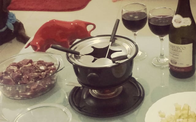 Fondue de carne ao vinho (sem gordura)