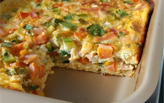 Omelete de forno com vegetais
