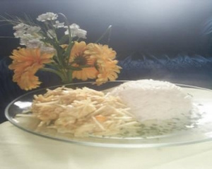 Peru com creme de milho