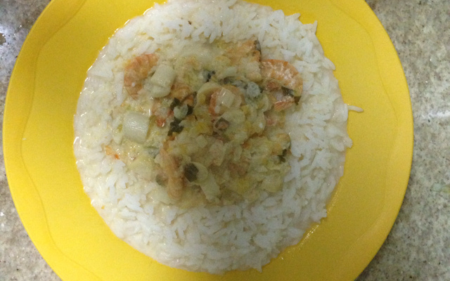 Camarão ao creme de queijo