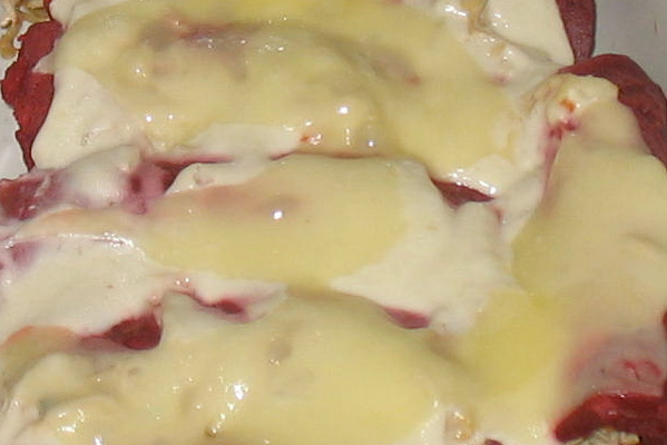 Panqueca de beterraba e frango