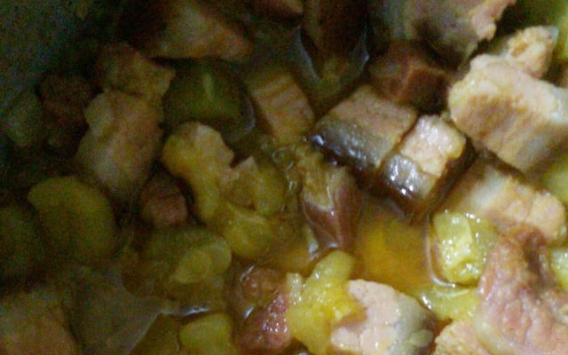 Abobrinha refogada com bacon