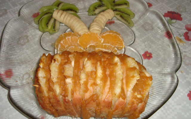 Lombo recheado com abacaxi Emeliza