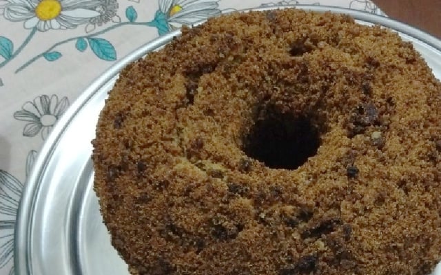 Bolo de aveia com maçã e banana
