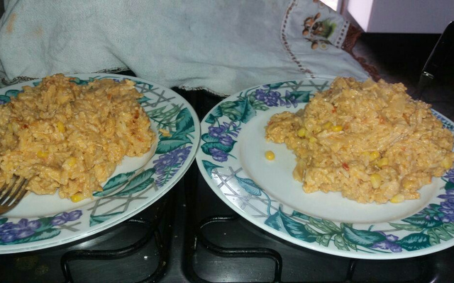 Risoto com creme de leite