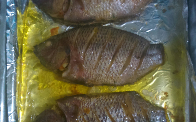Peixe no forno (tilápia)