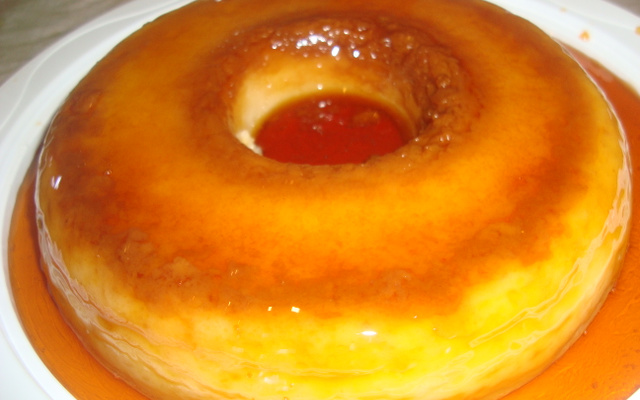 Pudim de pão no micro-ondas