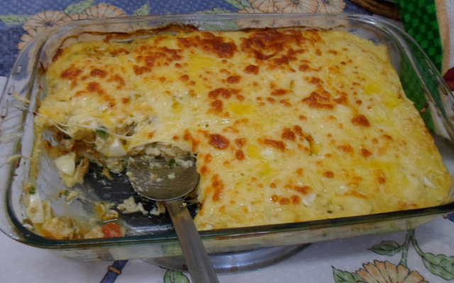 Escondidinho de bacalhau em neve