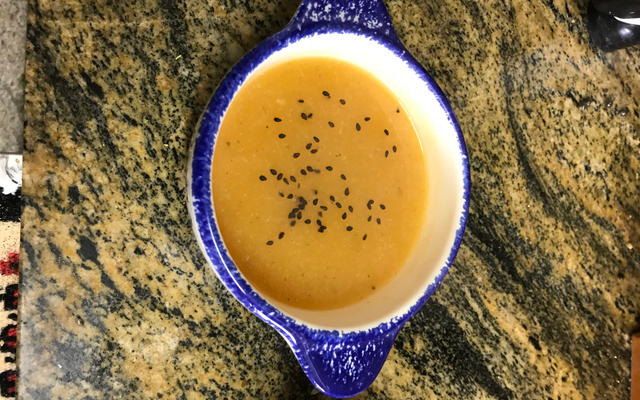 Sopa de berinjela e abobrinha