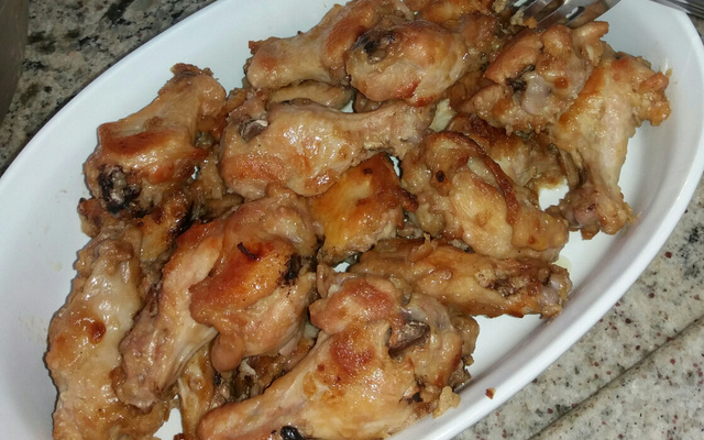 Coxa de frango assado com maionese