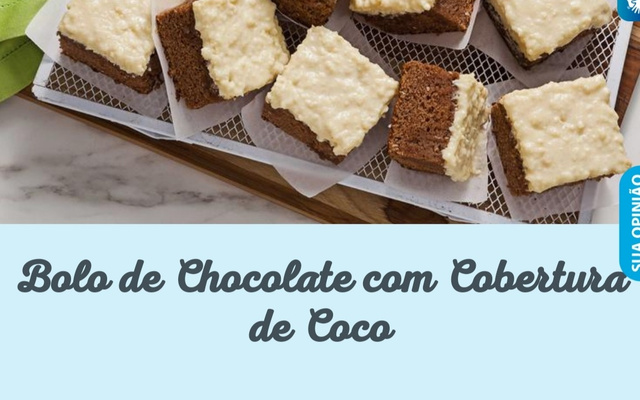 Bolo de chocolate com cobertura de coco