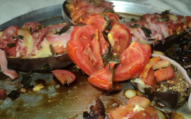 Berinjela recheada do Burcão