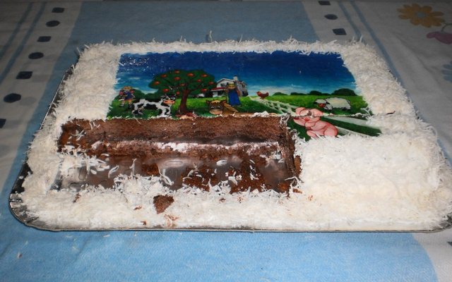 Bolo de aniversário com papel de arroz