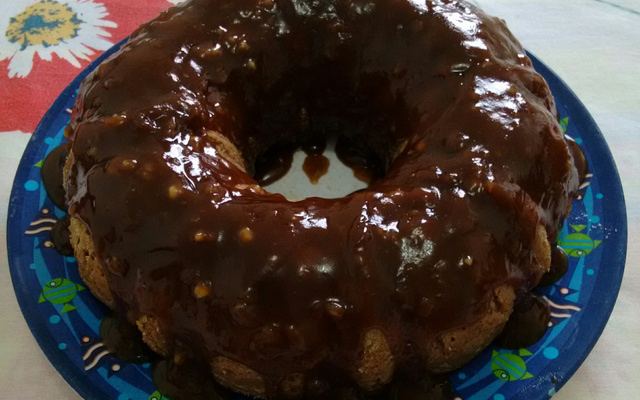 Bolo de café com chocolate