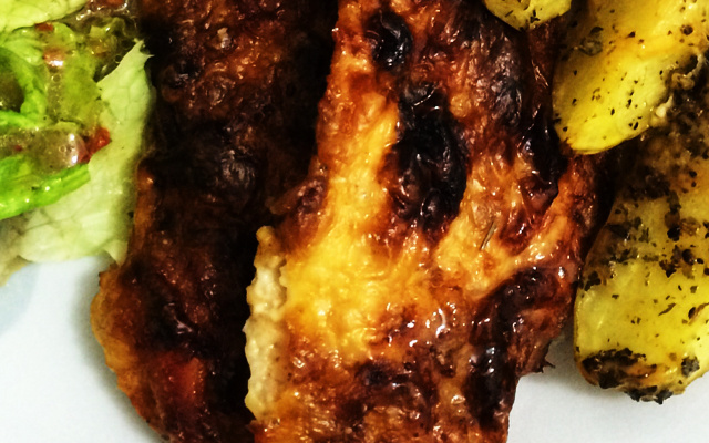 Frango assado com creme de cebola e maionese