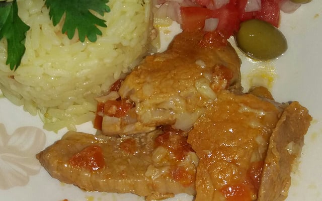 Bisteca de porco à minha moda na panela de pressão)