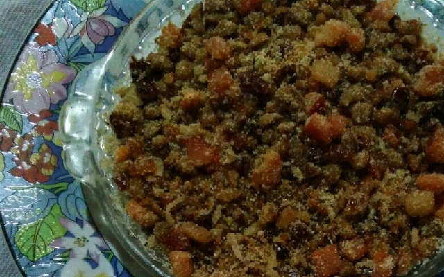 Farofa de Pinhão com Bacon