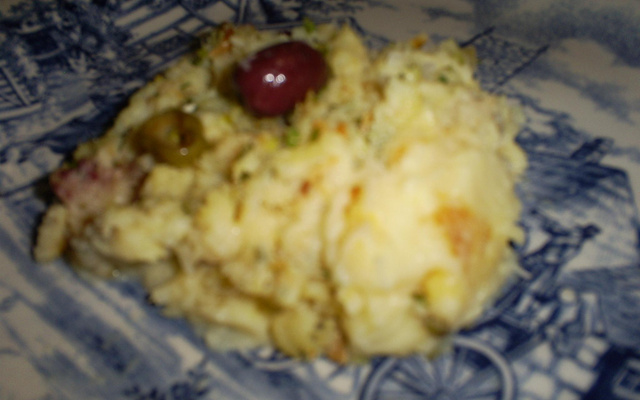 Bacalhau de forno com purê à moda do Antonio