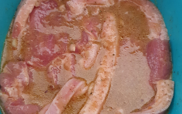 Bisteca de porco feita no taxo