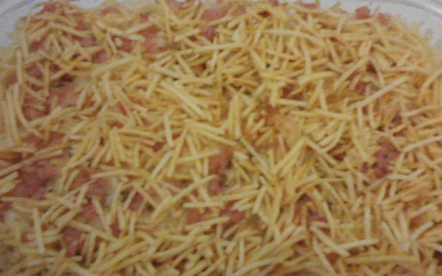 Arroz de forno com linguiça