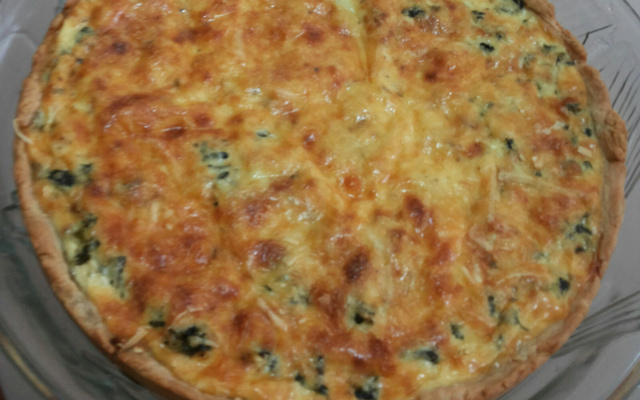 Quiche de espinafre e mussarela