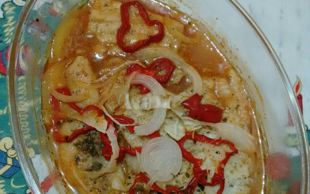 Filé de peixe na cama de batata