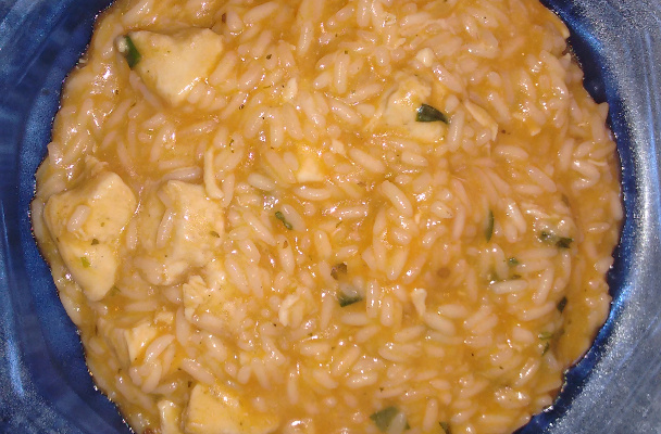 Risoto de frango com queijo