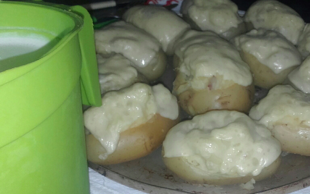 Batatas gratinadas com bacon