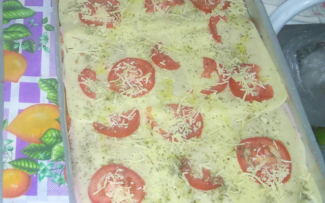 Pizza de pão de forma simples