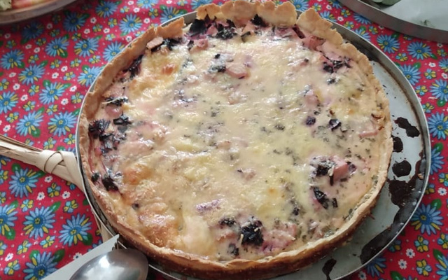 Quiche de espinafre e mussarela